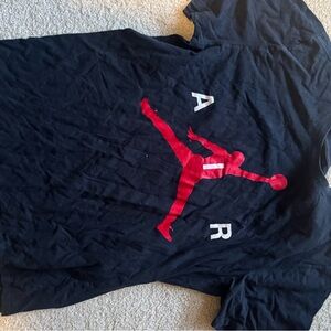 Jordan Black and Red Short Sleeve Tee